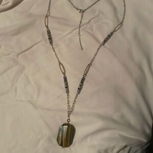Mixed metal necklace with tiger eye